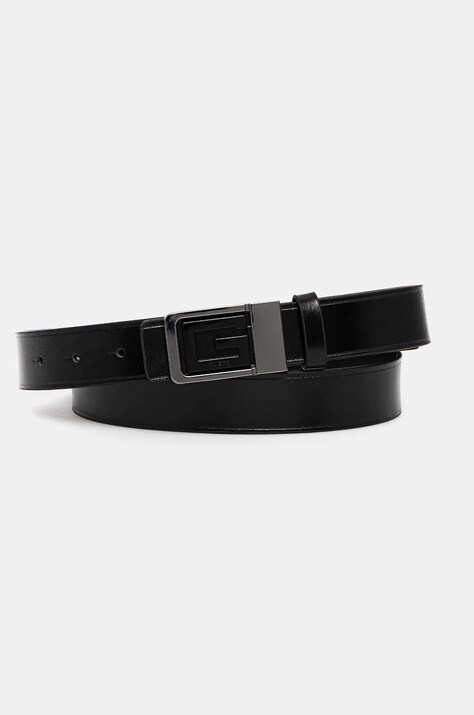 Guess curea de piele barbati, culoarea negru, BMGOLE.P4430