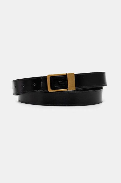 Guess curea de piele barbati, culoarea negru, BMGOLE.P4430