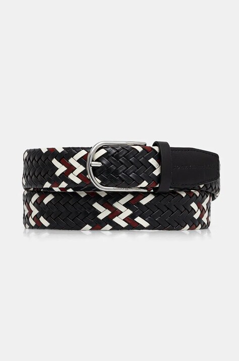 Tommy Hilfiger curea de piele barbati, culoarea albastru marin, AM0AM12824
