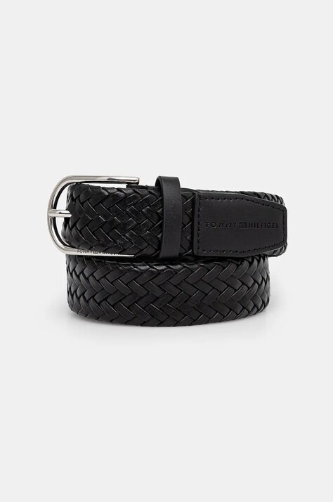 Tommy Hilfiger curea de piele barbati, culoarea negru, AM0AM12824