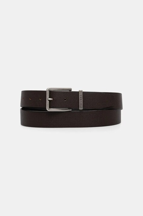 Guess curea de piele barbati, culoarea maro