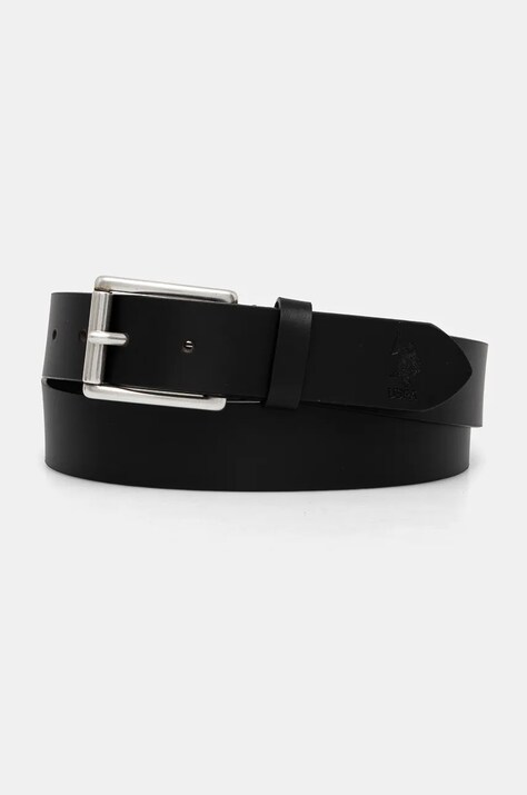Шкіряний ремінь U.S. Polo Assn. Hitchcock чоловічий колір чорний AIUH32315MHA