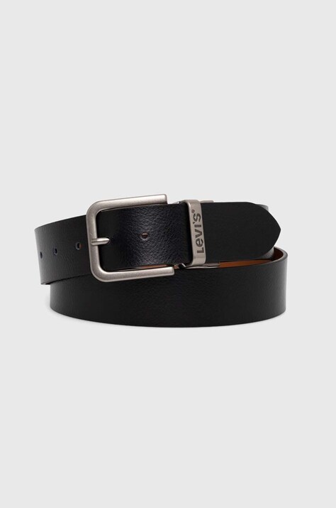 Levi's curea de piele cu doua fete culoarea negru, D6605-0000