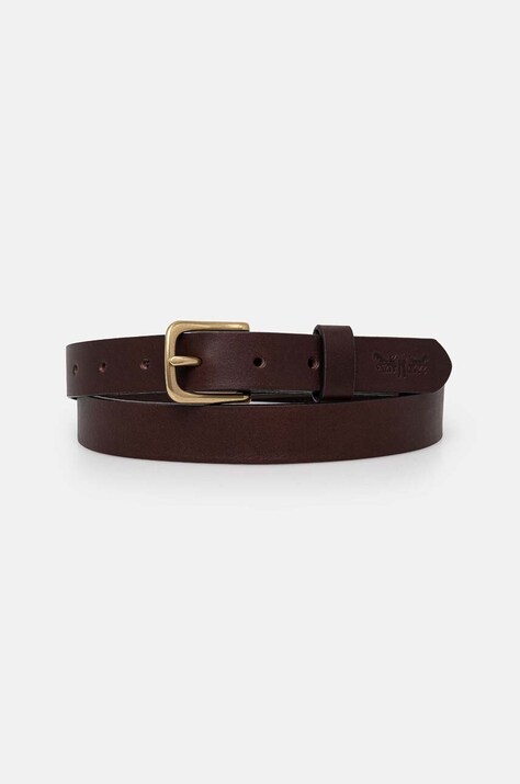 Levi's curea de piele culoarea maro, 0009Y-0001