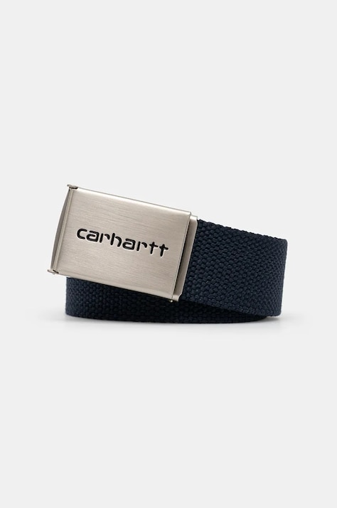 Pásek Carhartt WIP Clip Belt Chrome tmavomodrá barva, I019176.29LXX