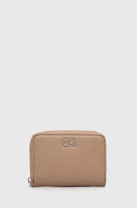 Πορτοφόλι Calvin Klein χρώμα: καφέ, K60K612188