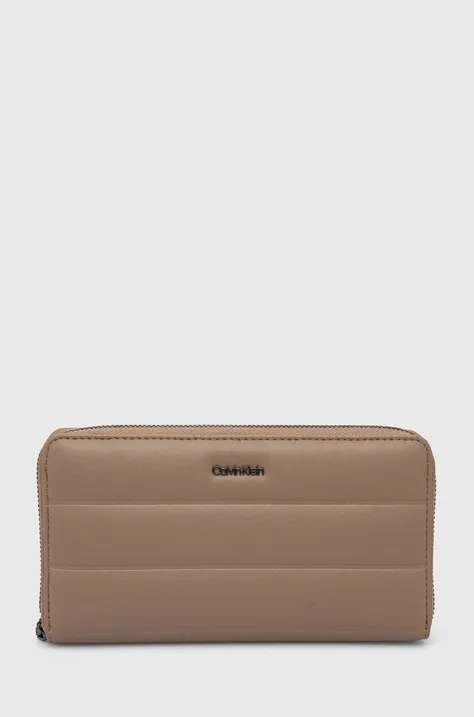 Πορτοφόλι Calvin Klein χρώμα: μπεζ, K60K612199