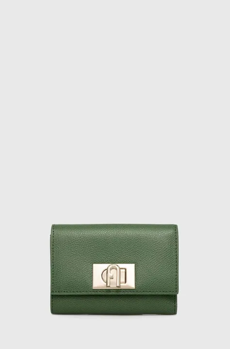 Kožená peněženka Furla zelená barva, WP00225 ARE000 2813S