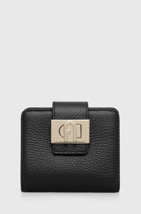 Usnjena denarnica Furla ženska, črna barva, WP00424 HSF000 O6000