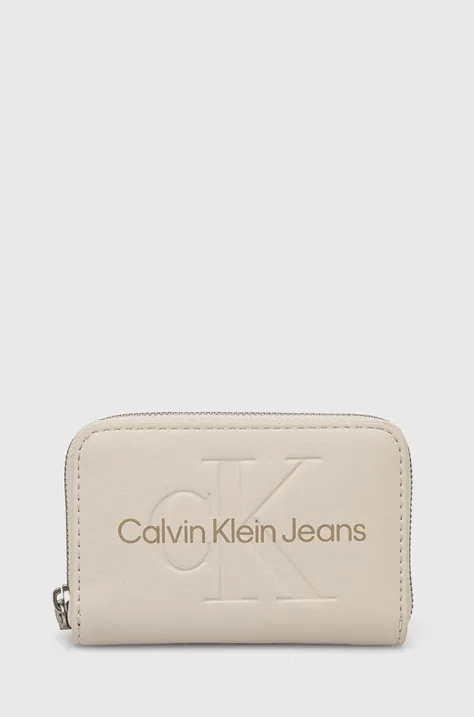 Peněženka Calvin Klein Jeans béžová barva, K60K612255