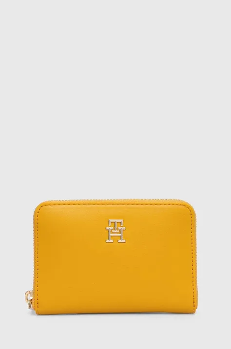 Tommy Hilfiger portofel femei, culoarea galben, AW0AW16330