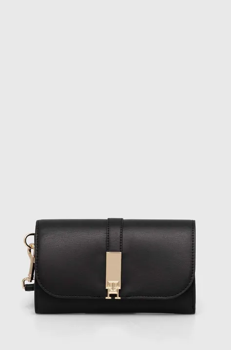 Peňaženka Tommy Hilfiger dámska, čierna farba, AW0AW16733