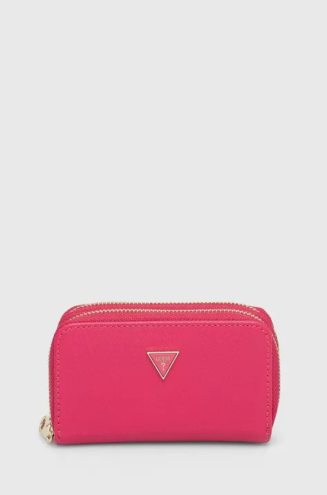 Πορτοφόλι + μπρελόκ Guess γυναικείο, χρώμα: ροζ, GFBOXW P4302