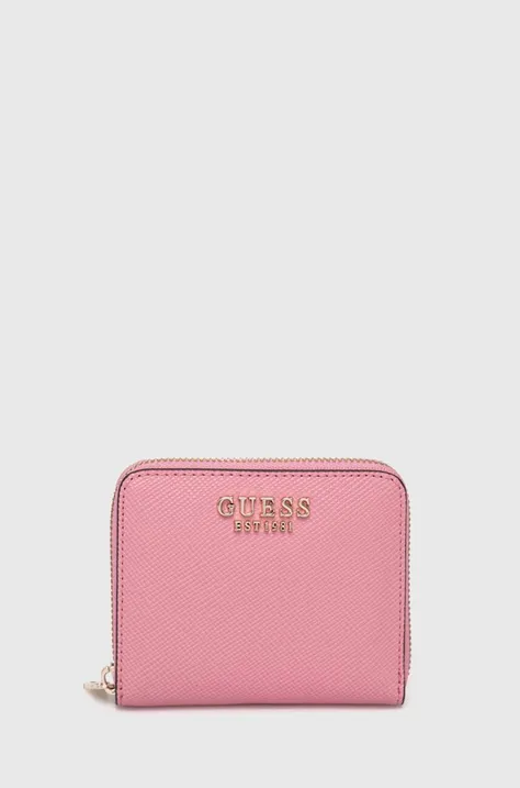 Peňaženka Guess LAUREL dámska, ružová farba, SWXG85 00370