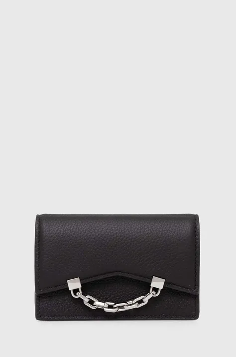 Δερμάτινο πορτοφόλι Karl Lagerfeld γυναικείο, χρώμα: μαύρο, 245W3210