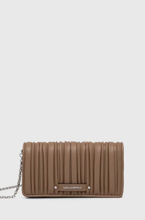 Listová kabelka Karl Lagerfeld hnedá farba, 245W3229