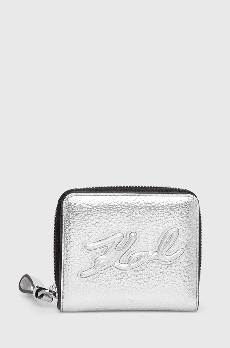 Karl Lagerfeld portfel damski kolor srebrny 245W3235