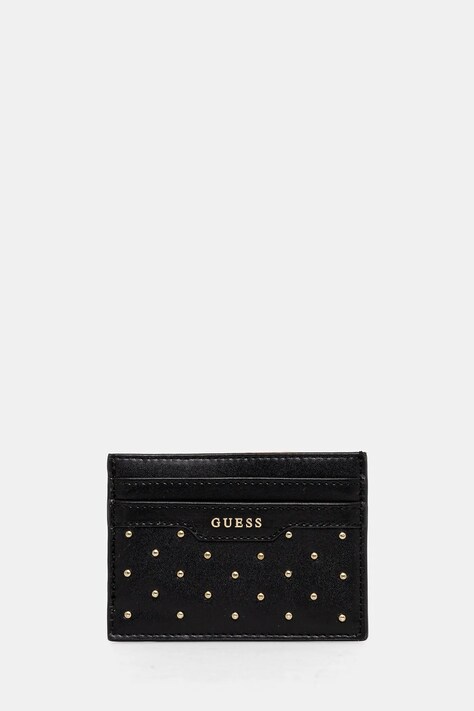 Kožené pouzdro na karty Guess černá barva, RW1692 P4401