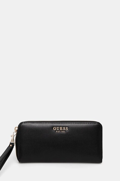 Πορτοφόλι Guess LAUREL χρώμα: μαύρο, SWVC85 00146