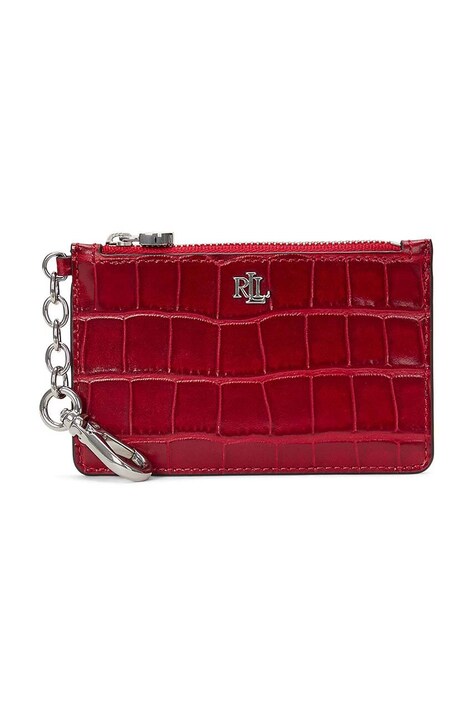 Lauren Ralph Lauren portofel de piele femei, culoarea rosu, 432951705