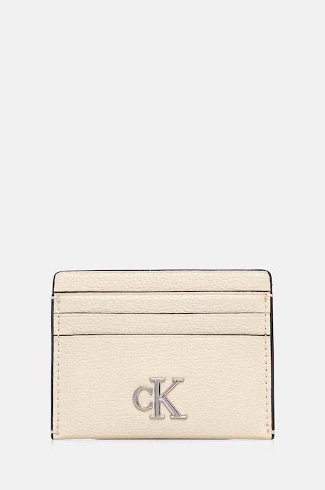 Θήκη για κάρτες Calvin Klein Jeans χρώμα: μπεζ, K60K612746