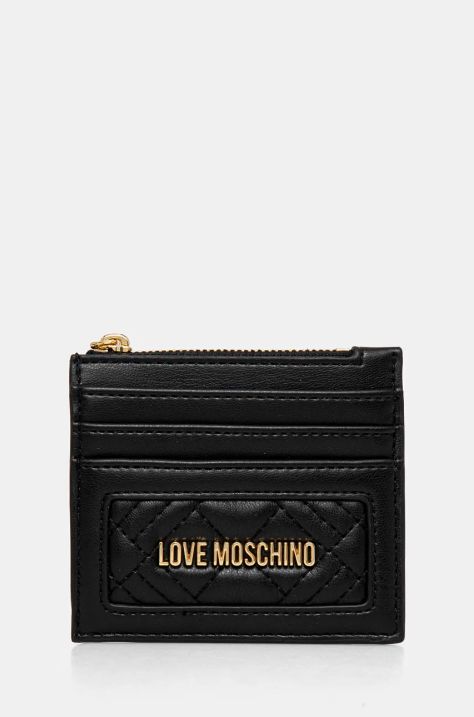 Pouzdro na karty Love Moschino černá barva, JC5685PP0L