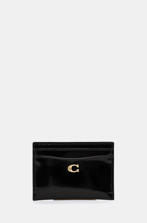 Coach custodia in pelle per carte di credito colore nero CW600