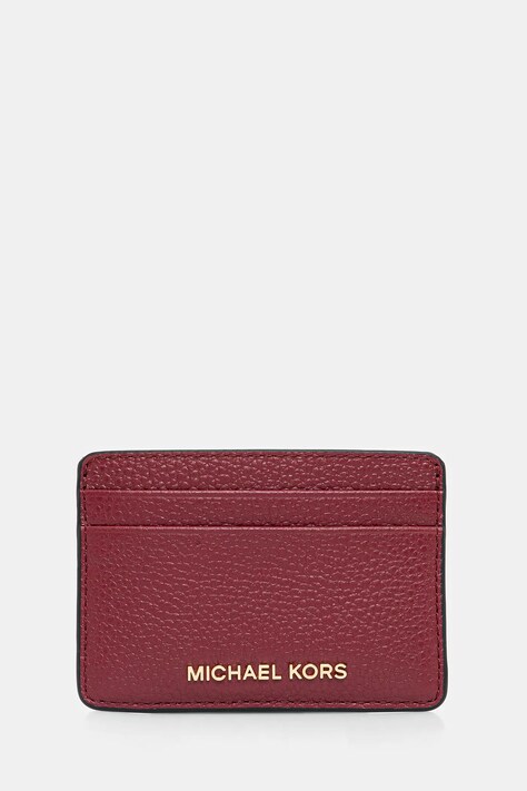 MICHAEL Michael Kors etui na karty skórzane kolor bordowy 32F7GF6D0L