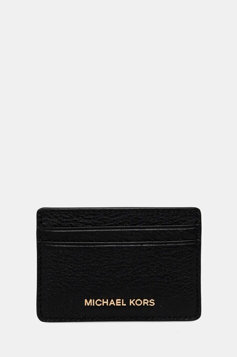 Kožni etui za kartice MICHAEL Michael Kors boja: crna, 32F7GF6D0L