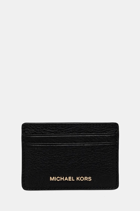 Kožni etui za kartice MICHAEL Michael Kors boja: crna, 32F7GF6D0L