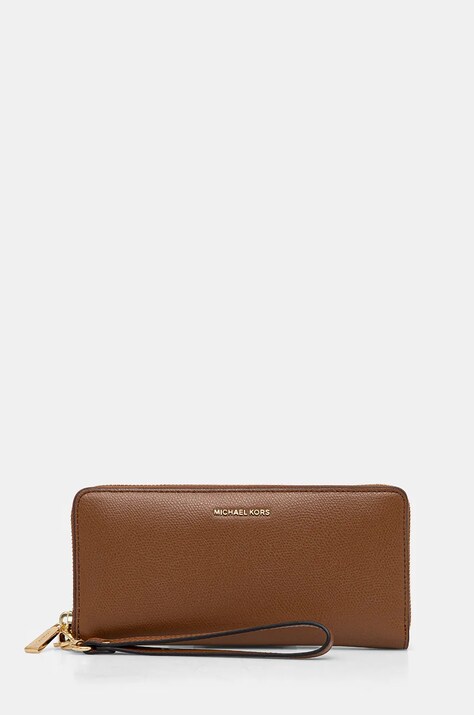Kožená peněženka MICHAEL Michael Kors hnědá barva, 32F4GJ6T3L