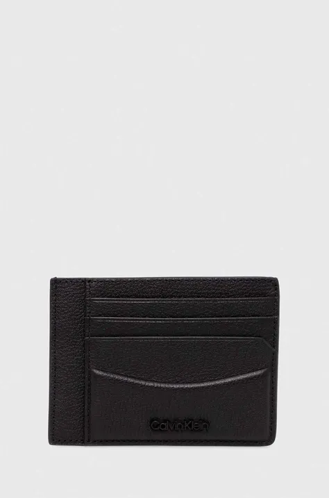Δερμάτινο πορτοφόλι Calvin Klein ανδρικό, χρώμα: μαύρο, K50K511931