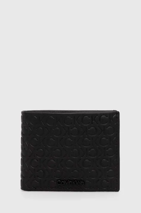 Δερμάτινο πορτοφόλι Calvin Klein ανδρικό, χρώμα: μαύρο, K50K511937