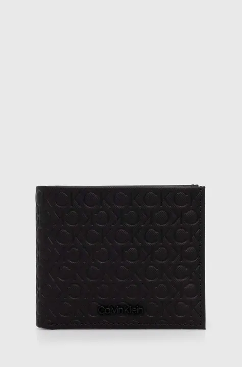Δερμάτινο πορτοφόλι Calvin Klein ανδρικό, χρώμα: μαύρο, K50K511941