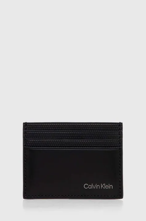 Шкіряний чохол на банківські карти Calvin Klein колір чорний K50K512421