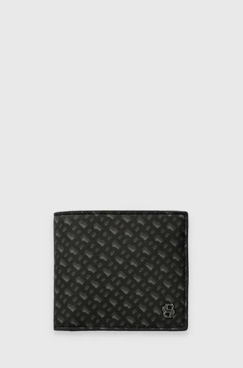 Шкіряний гаманець BOSS чоловічий колір чорний 50523949