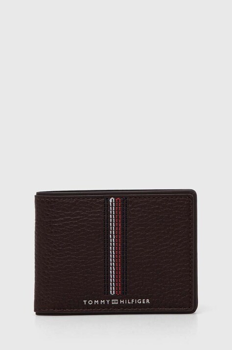 Кожаный кошелек Tommy Hilfiger мужской цвет коричневый AM0AM12528
