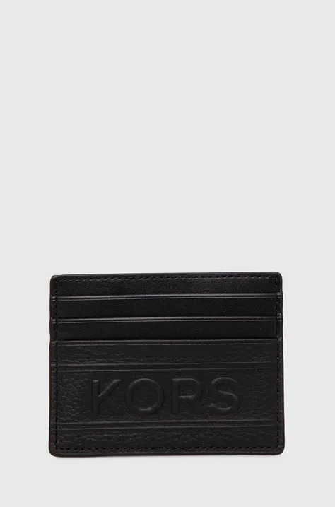 Δερμάτινη θήκη για κάρτες Michael Kors χρώμα: μαύρο, 39T4LHDD2O