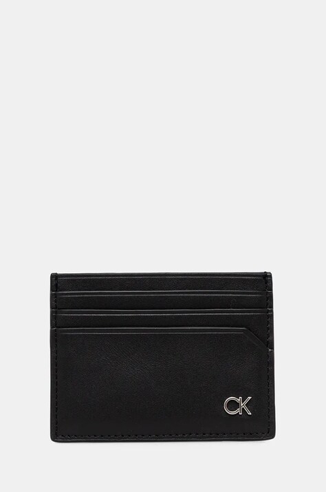 Кожаный ремень и чехол для карт Calvin Klein цвет чёрный K50K512541