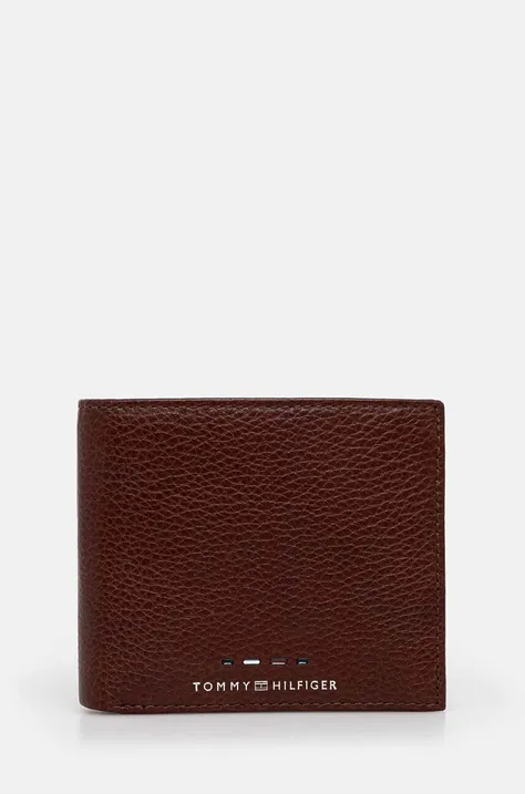 Шкіряний гаманець Tommy Hilfiger чоловічий колір коричневий AM0AM12762