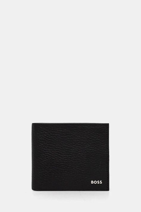 BOSS portofel de piele barbati, culoarea negru, 50529513