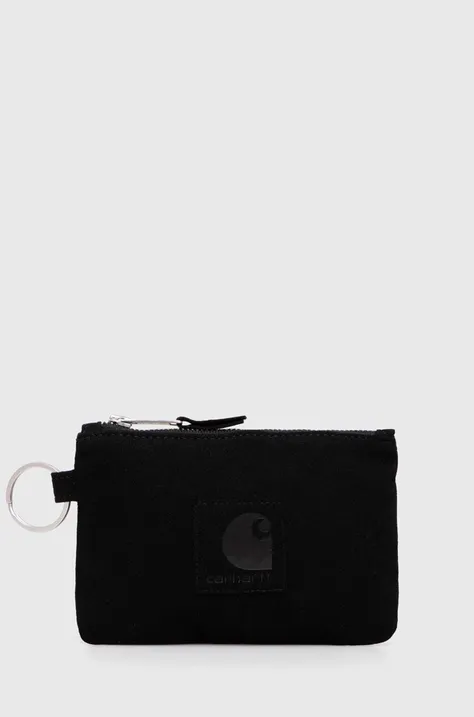 Carhartt WIP portofel Suede Zip Wallet culoarea negru, I033644.89XX