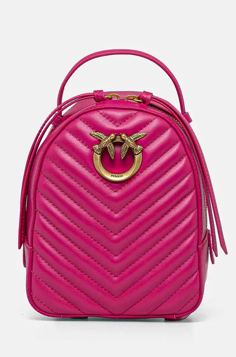 Кожаный рюкзак Pinko женский цвет розовый маленький однотонный 103614 A1J2