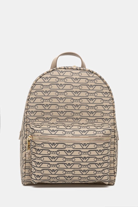 Emporio Armani plecak damski kolor beżowy mały wzorzysty EW000372 AF11951