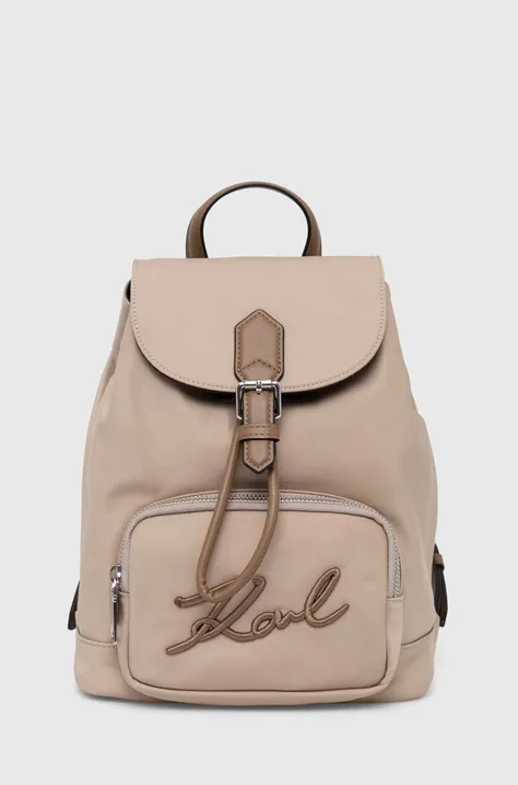 Karl Lagerfeld plecak damski kolor beżowy mały gładki 245W3032