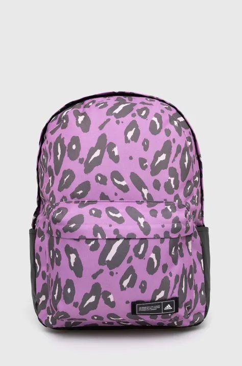 adidas plecak damski kolor fioletowy duży wzorzysty IX6805