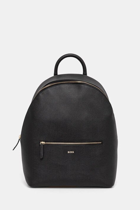 BOSS ghiozdan de piele femei, culoarea negru, mare, neted, 50528999