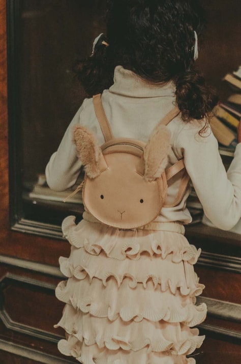 Donsje plecak skórzany dziecięcy Kapi Exclusive Backpack Fluffy Bunny kolor pomarańczowy mały z aplikacją 5005108