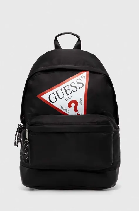 Guess plecak kolor czarny duży z nadrukiem H4YZ15 WFMR0