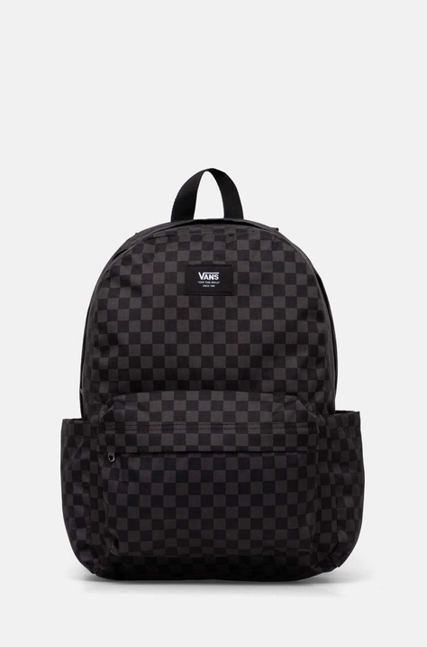 Детска раница Vans Old Skool Grom Check Backpack в черно голям размер с десен VN000J3KBA51